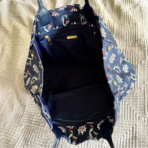 Tory Burch ELLA Nylon Tote Blue Floral - Picture 11 of 12